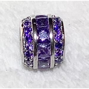 2015 Pandora Charm Bracelet Purple Bead Charm Womens Jewelry 925 Sterling Silver